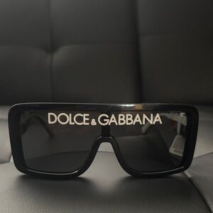 Dolce & Gabbana Black Rectangular Sunglasses